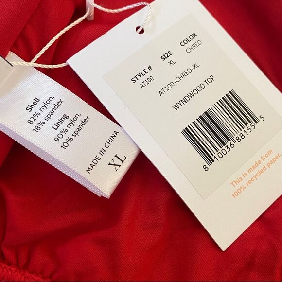 Andie Cherry Red Wyndwood One Shoulder Bikini Top Sz XL NWT - Picture 7 of 15